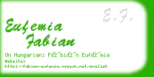 eufemia fabian business card